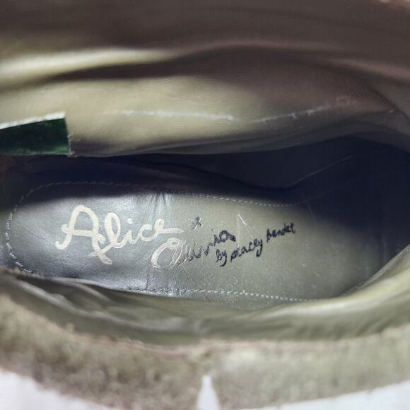 Alice + Olivia Caden Folded Collar Slouchy Oiled Suede Ankle Booties Size 36.5 - Picture 10 of 10